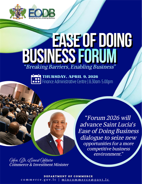 Saint Lucia News - GOVERNMENT PRIORITIZES EASE OF DOING BUSINESS AS KEY ...